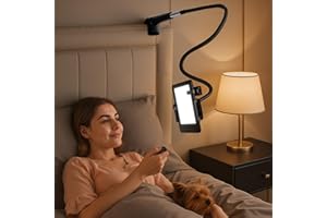 USOR Gooseneck Tablet Holder with Remote Page Turner for Kindle, Adjustable Lazy Arm Stand for Kindle Reading in Bed, Gifts f