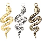 Jewelry making supplies 30 Pcs Snake Shape Charms Mixed Metal Snake Pendant Findings Animal Charm Pendants for Bracelets Necklaces Earrings DIY Jewelry Craft Making
