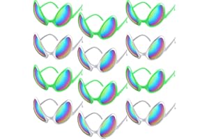 Bencailor 12 Pack Alien Glasses with Lenses Funny Glasses for Alien Costume Accessories Christmas Party Favor(Bright Colors)