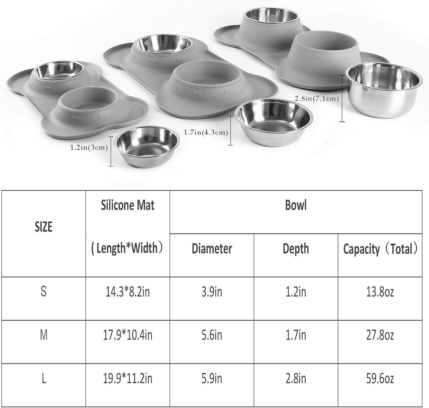 Hubulk 2 Stainless Steel Pet Dog Bowls with No Spill Non-Skid Silicone Mat + Pet Food Scoop Water and Food Feeder Bowls for Feeding Small Medium Large Dogs Cats (Small - Image 3