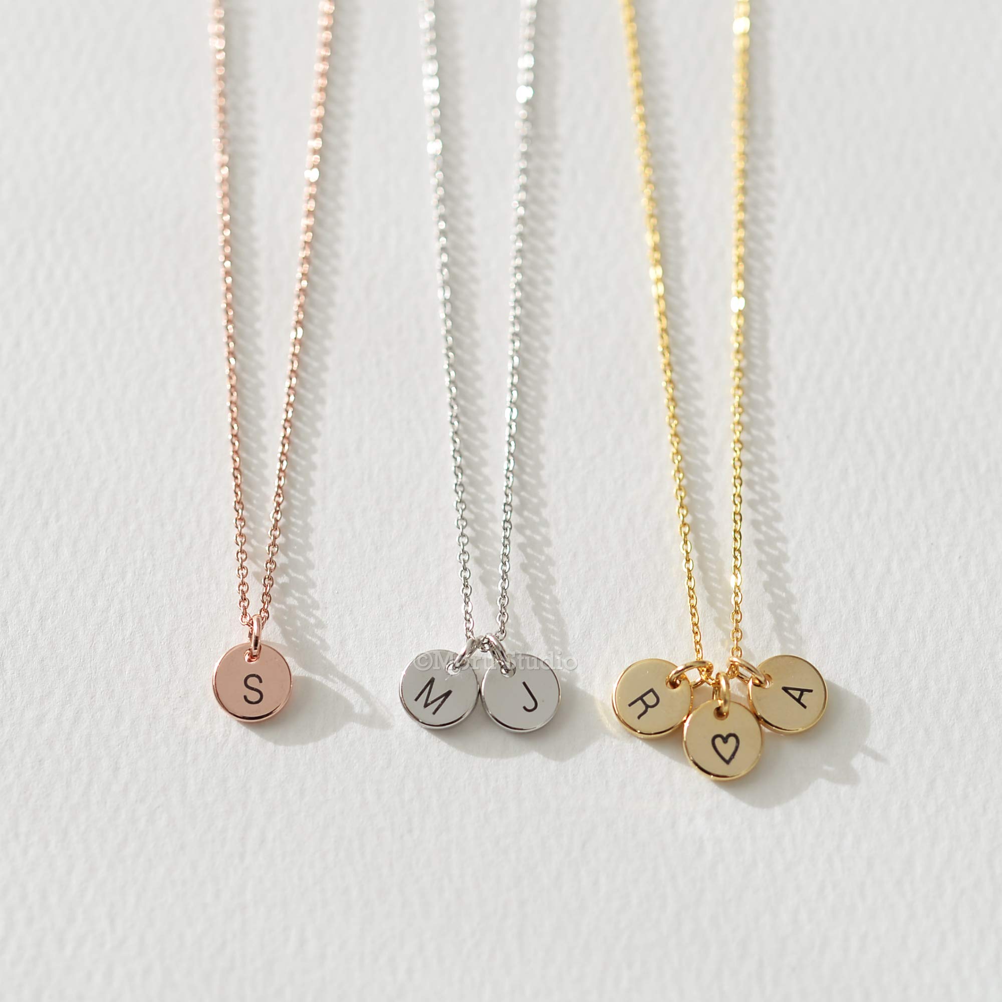 Custom Initial Disc Necklace/Engraved 