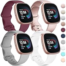 10 Bracelets Silicone Compatibles Fitbit Versa 4/3, Sense/2 - Taille S Et L, Couleurs Assorties, Remplacement Facile