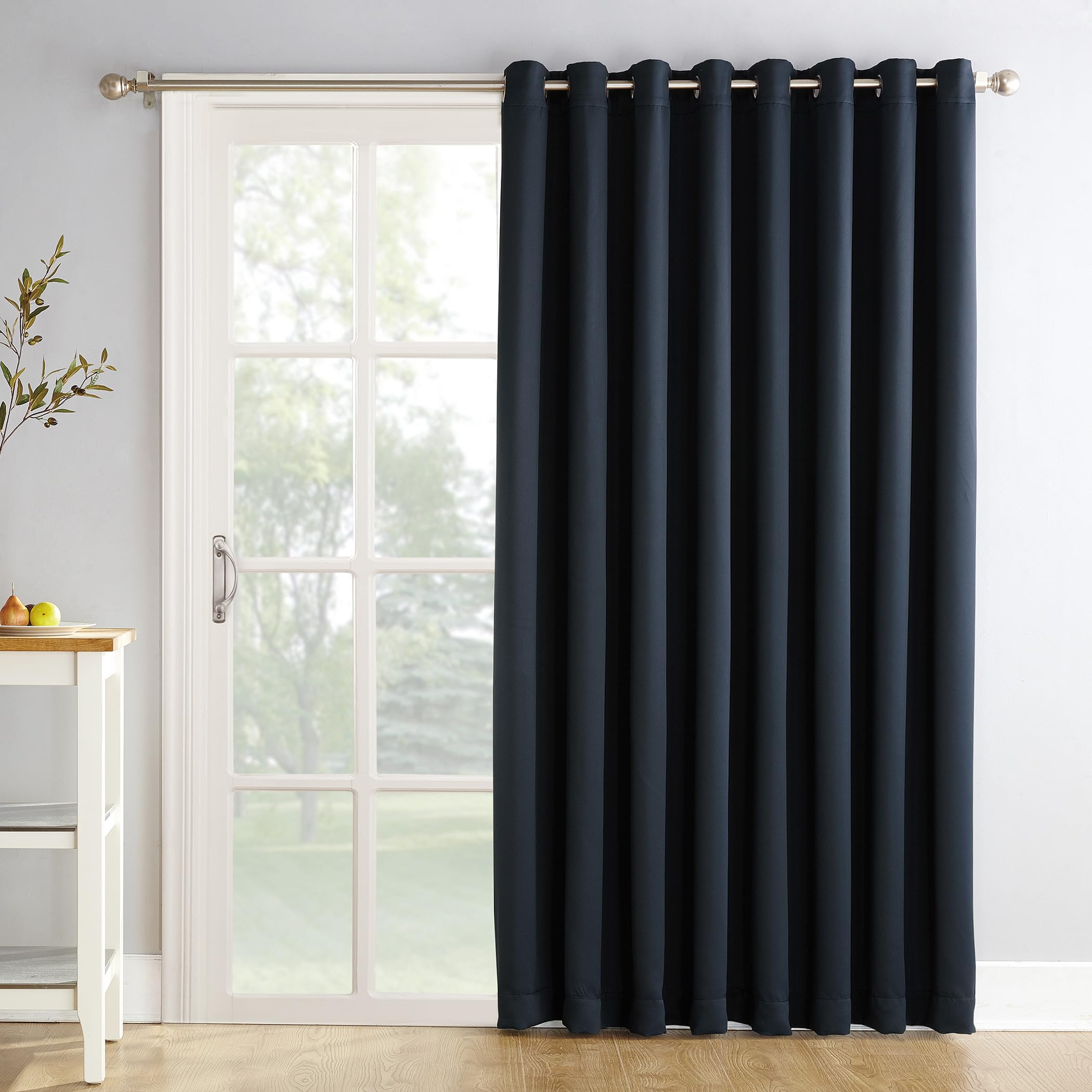 Sun Zero Easton Extra-Wide Blackout Grommet Sliding Patio Door Curtain Panel, 100" x 84"