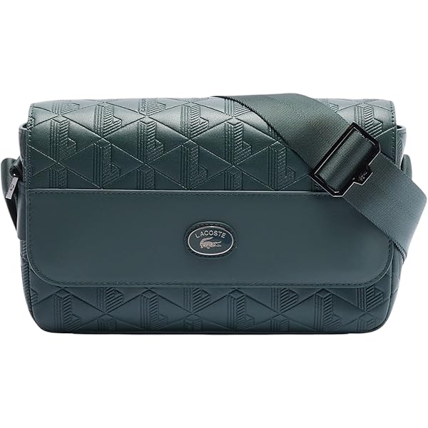LACOSTE 幾何学模様 バッグ lacoste Mens Waist Bag Monogram Authentic Grey Satchel