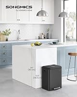 SONGMICS Kitchen Bin 2 x 4 Gal Double Bin Steel Soft-Close Lid LTB544B02 view 2