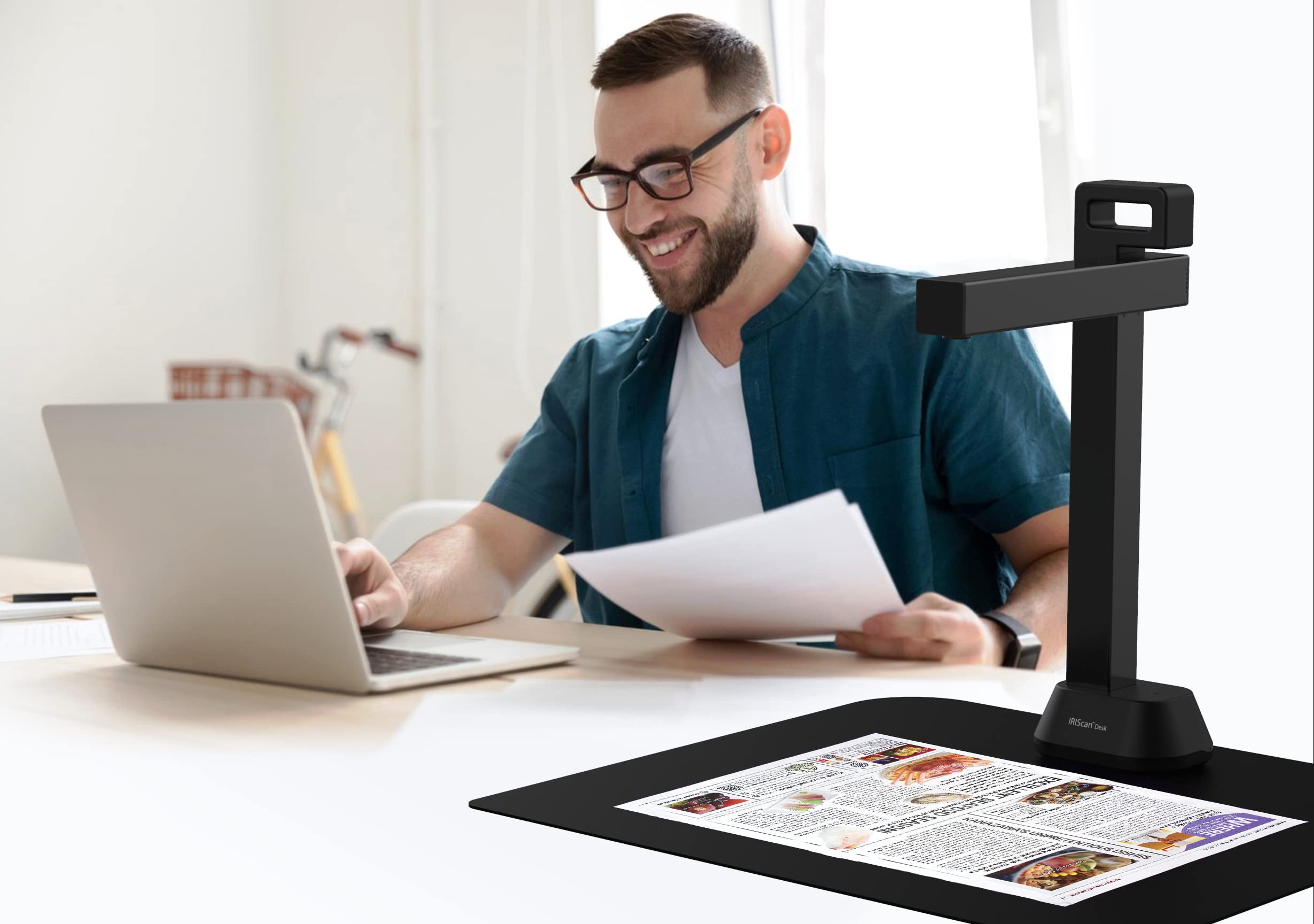 IRIScan Desk 6 Pro-Professional Color Document,Book Scanner,Auto-Flatten & Deskew,21MP,Capture 11x17in,136 Languages OCR,Text to Speech,PDF/Search,PDF/Word/Tiff/Excel,Video Distance Learning,Win&Mac