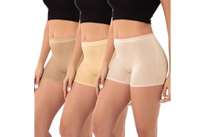 INNERSY Women's Silky Boy Shorts Panties Thin 4" Inseam Boxers Briefs Underwear 3-Pack