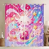 Lovely Axolotl Curtains,Cartoon Salamander Window