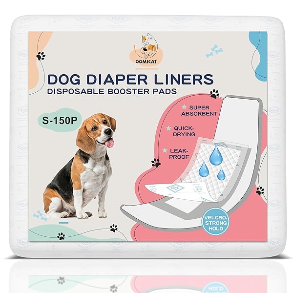 OOMICAT DOG DIAPERS LINERS, 150 CT, SUPER ABSORBENT...