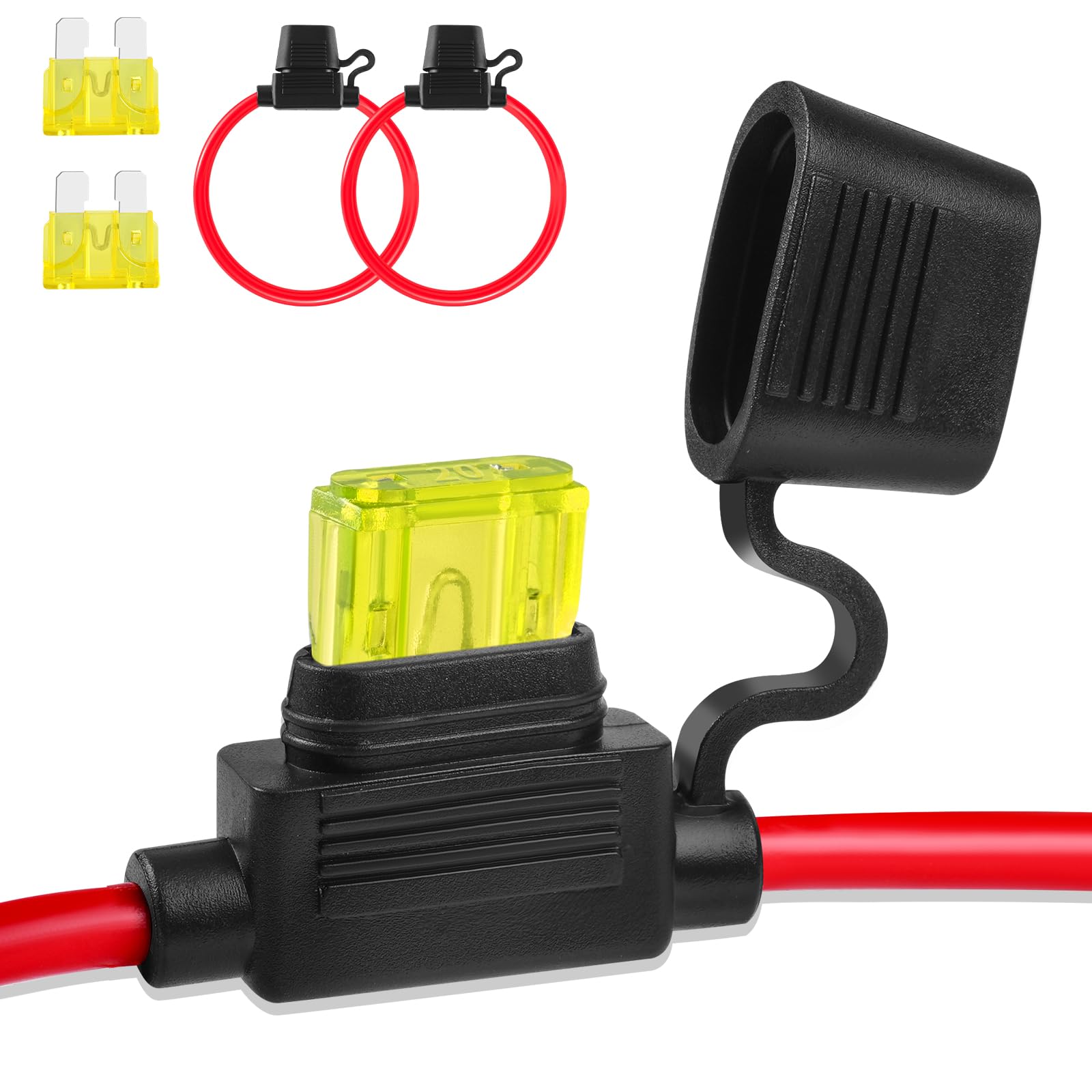 Inline Fuse Holder 12v 2 Pieces, Standard 14 Gauge
