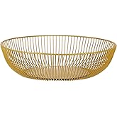 IBWell Gold Wire Fruit Basket Fruit Bowl Kitchen Fruit Basket Stand Fruit Bowls for the Counters Metal Fruit Bowl (Exposure)