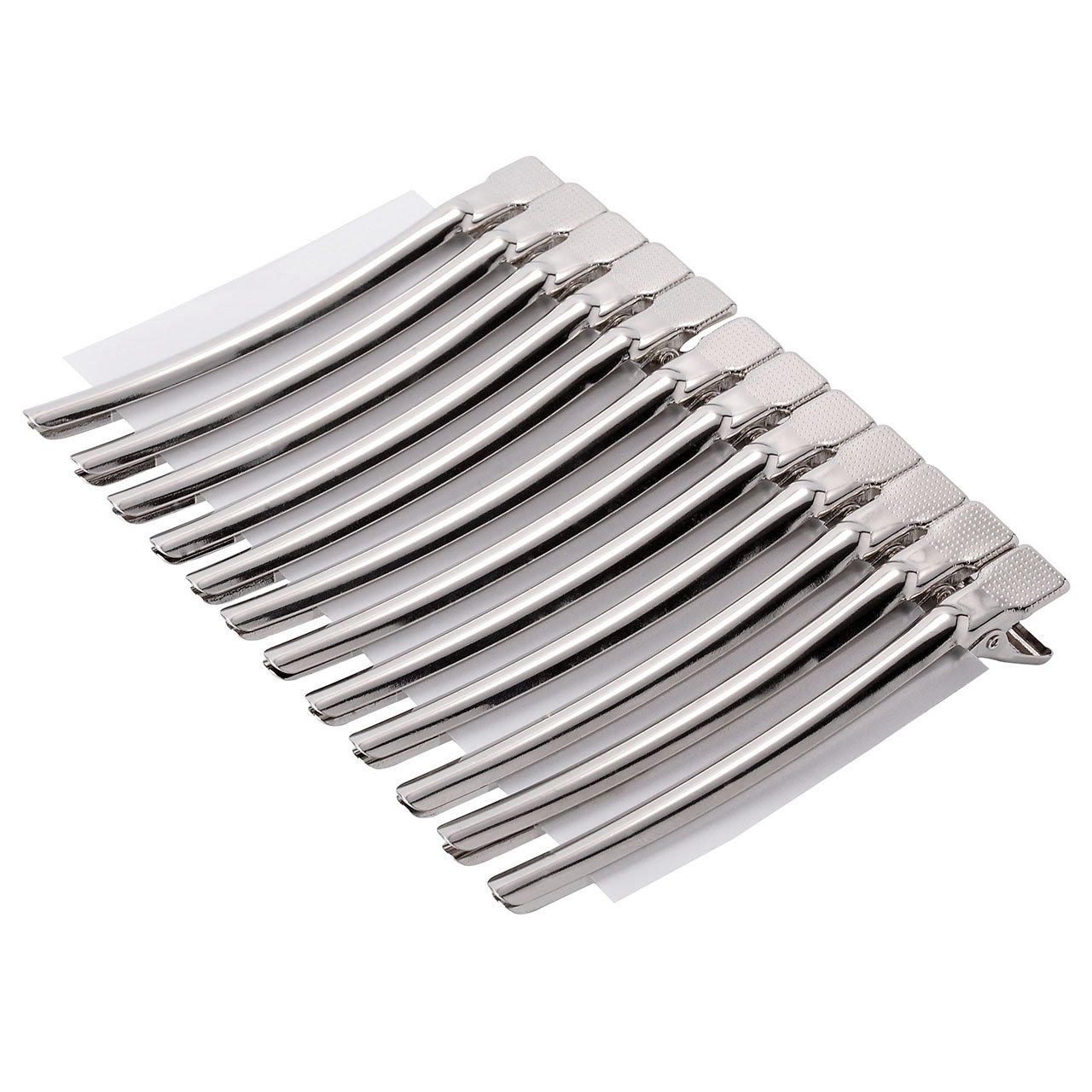 CCbeauty Metal Duck Bill Professional Sectioning Clips Barber Hair Cutting Clips Set For Hair Styling, Hair Coloring,Dyeing,Highlighting Clips (Metal)