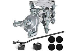 LUNARLIPES 4 Pack Furniture Movers,Furniture Movers with 4 Wheels, 360° Rotation Wheels Furniture Dolly, Steel Tripod Structure, 3 Wheels Have Brakes for Better Control of Movement, 2800 Lbs Load Capacity