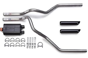 MAGNUM EXHAUST Flowmaster Super 40 Mandrel-Bent Dual Truck Exhaust Kit with Black Tips