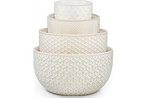 MIKIGEY Mixing Bowl Set of 4，New Set, Off-White