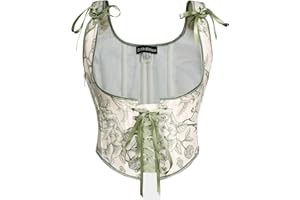 Scarlet Darkness Women's Renaissance Corset Floral Underbust Corset Tops Vintage Boned Corset