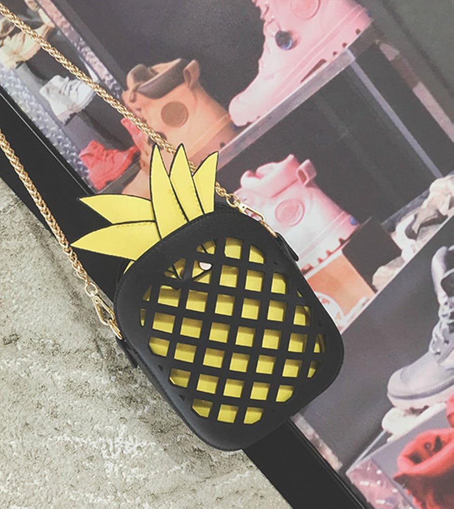 Amazon.com: Skyseen Fruit Pineapple Shaped Women PU Leather Hollowed-Out Clutch Purse Crossbody Bag Cosmetic Pouch: Shoes