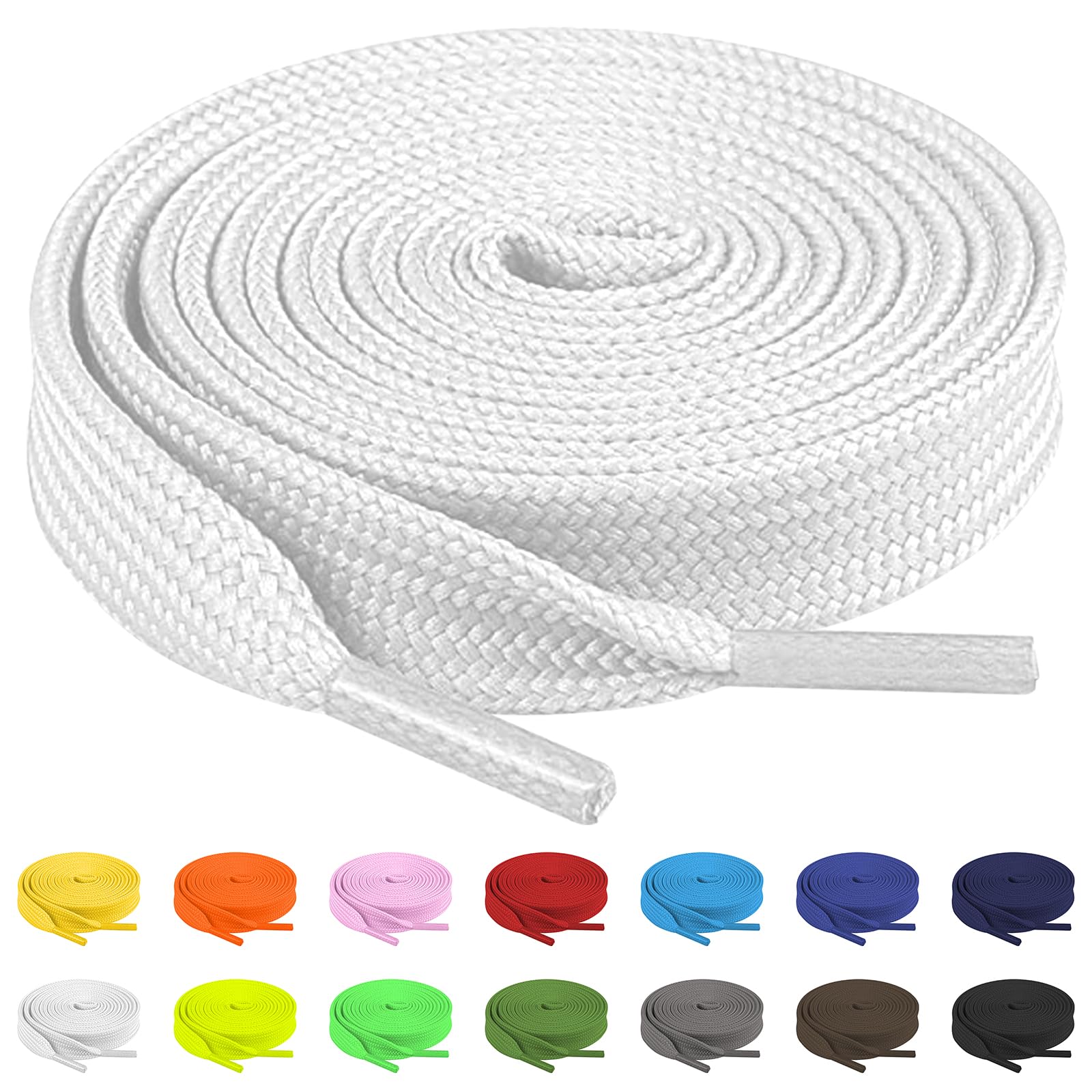 Photo 1 of ****BLUE*** TBOC 35" Flat White Shoe Laces for Sneakers - Shoelaces for Sneakers - Cordones para Tenis - Boot Laces - Shoe Strings - Lace Shoelaces - Men Women Kids - Athletic Running Shoes - 1 Pair 90cm