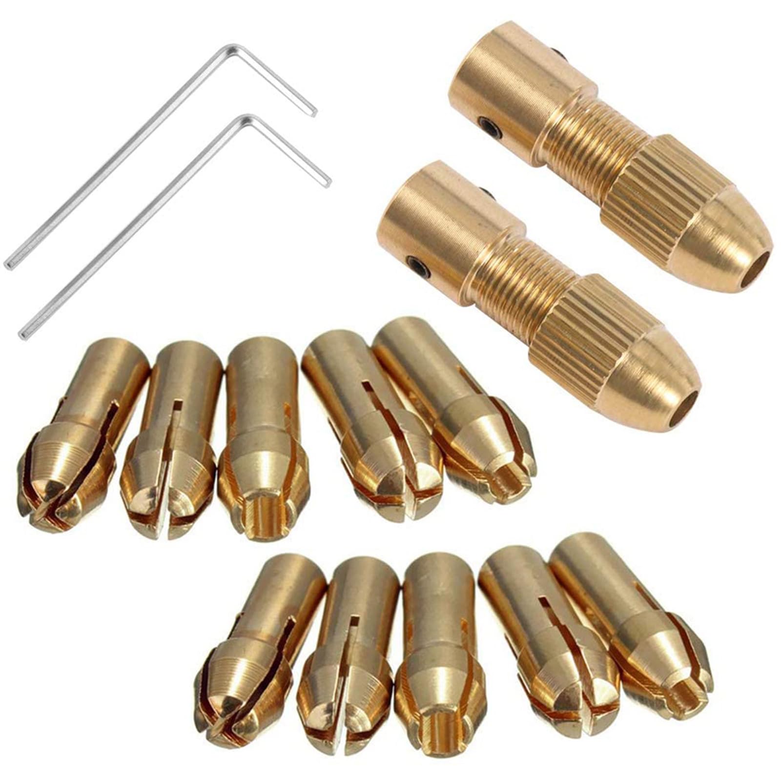 Small Electric Drill Bit Collet Micro Twist Drill Chuck Set Motor Shaft with Allen Wrench 3.17mm Copper Cap (3.17mm X 2set)