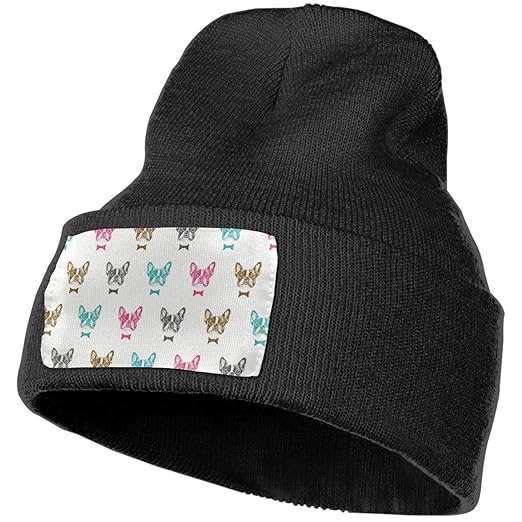 Lightwek French Bulldog Pattern Warm Knitting Hat Mens Lightwek French Bulldog Pattern Warm Knitting Hat Mens
