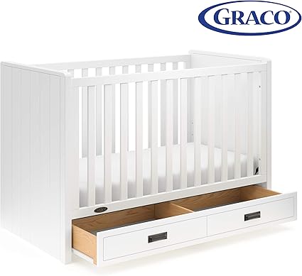 Graco Cottage 3 In 1 Convertible Crib With Drawer White Easily