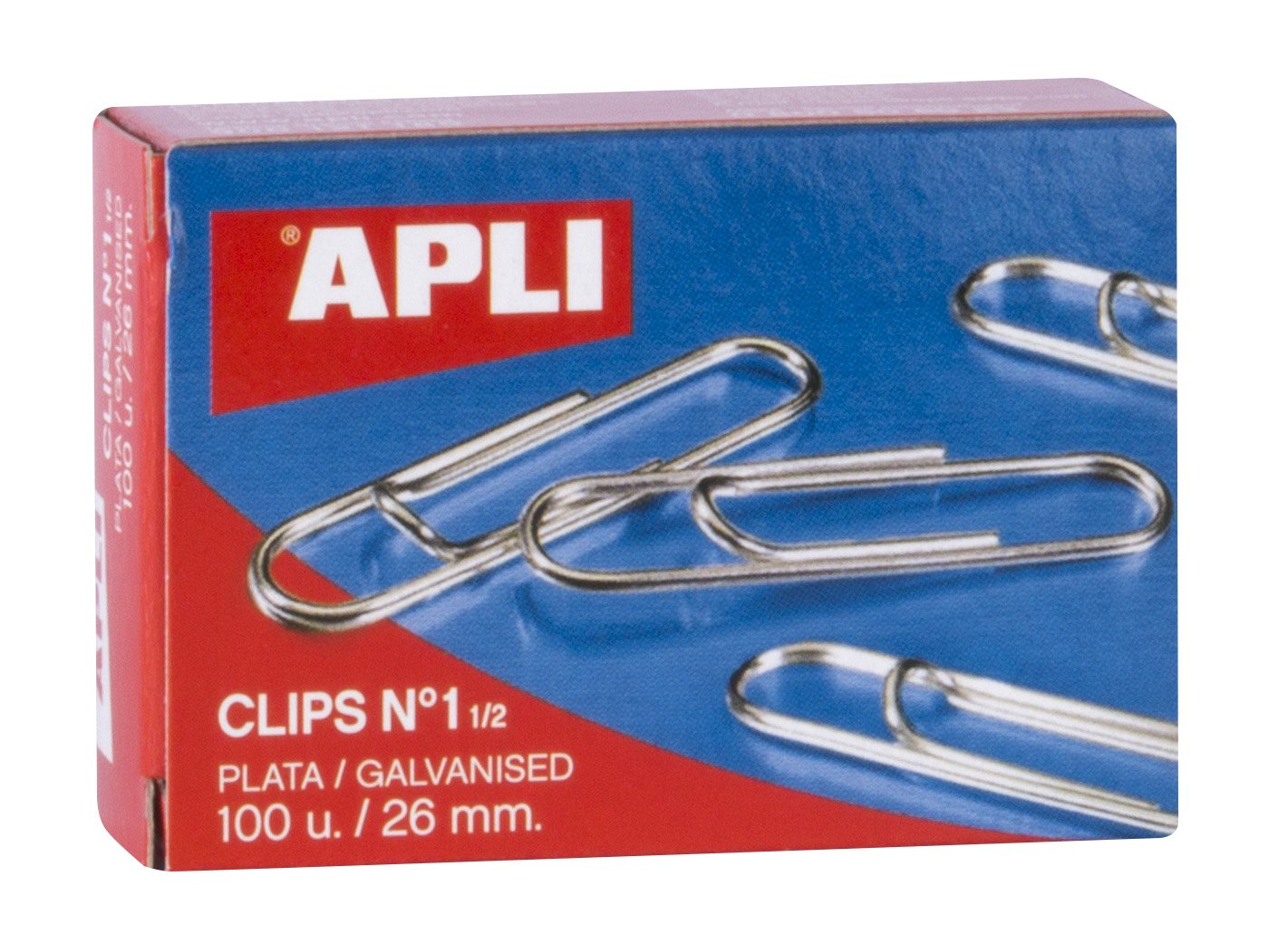 APLI 11713 - Galvanized clips nº1½ (26 mm), 100 clips