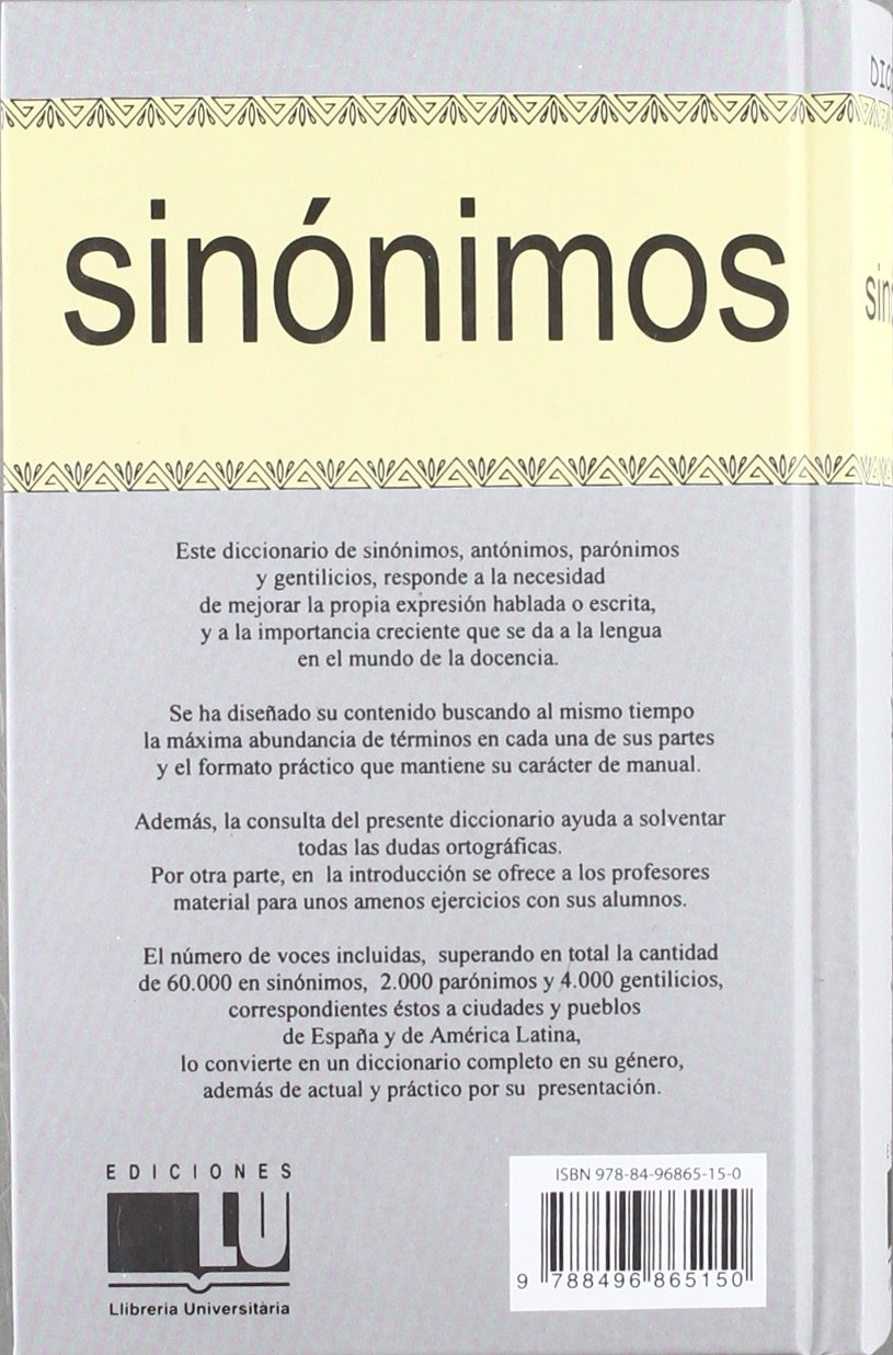Diccionario Sinonimos Antonimos Paronimos Y Gentilicios Anonimo