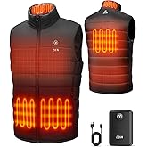 ZKN Heated Vest for Men with 14400mAh Battery Pack, 3 Heating Levels Men's Heated Vest, Lightweight Heated Jackets for Winter