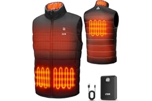 ZKN Heated Vest for Men with 14400mAh Battery Pack, 3 Heating Levels Men's Heated Vest, Lightweight Heated Jackets for Winter