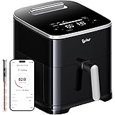 Typhur Sync 8QT AI Smart Air Fryer with Built-in Wireless Meat Thermometer, 9-in-1 XL Non Toxic Ceramic Airfryer, 450°F Max, Cooks 6lb Whole Chicken, Quiet & Dishwasher Safe, 120V
