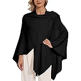 LuckyBelle Women's Crossover Shawl Wraps Open Front Poncho Cape Elegant Loop Shawls Travel Shawls for Fall Winter
