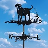 3D Dog Metal Weather Vane,Stainless Steel Black Animal Weathervane Wind Direction Indicator Roof Garden Decorations for Outdoor Farm Yard Garden Gazebo
