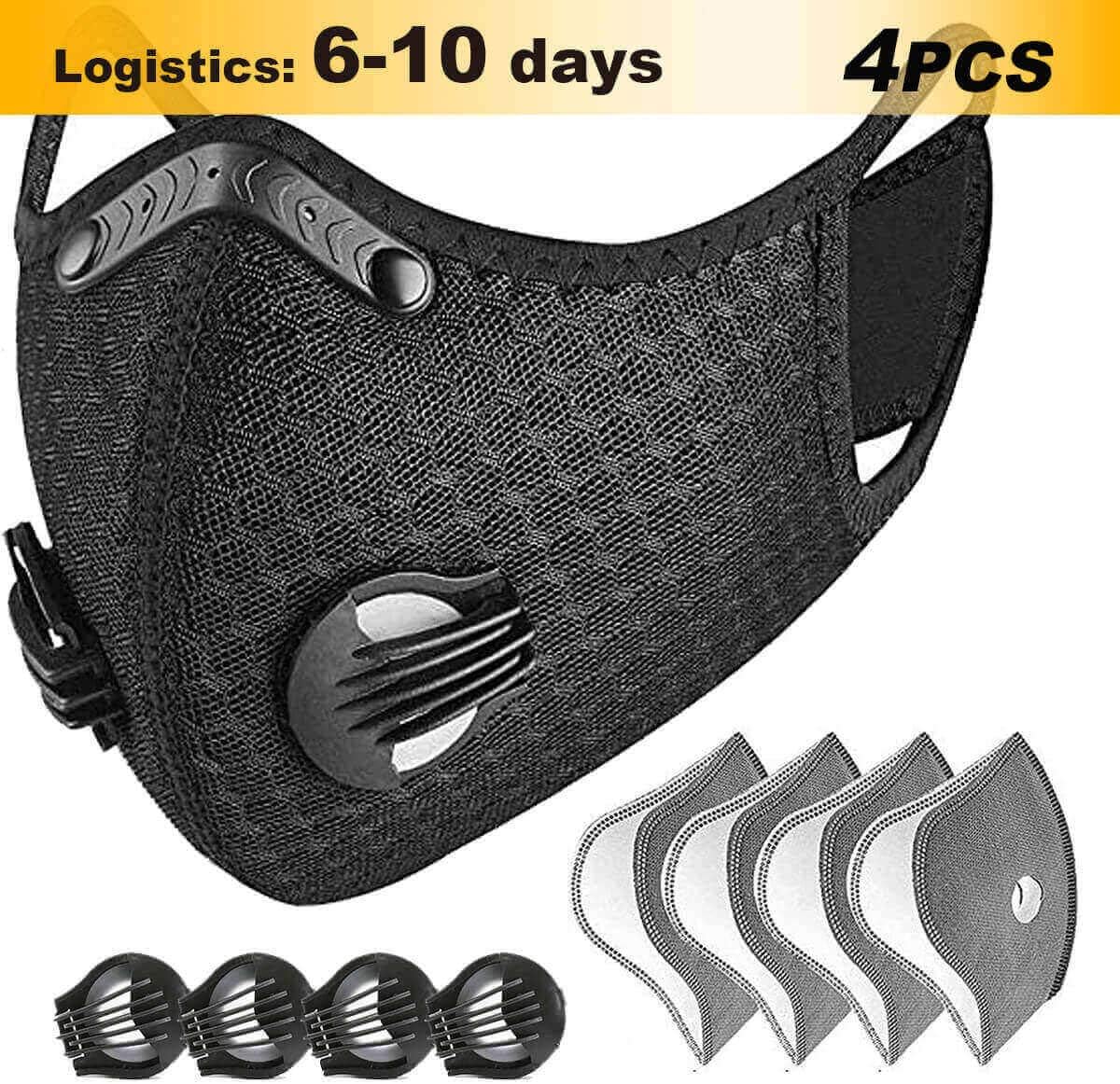 Shed Protector Sport Props with Exhalation valves and Filter chip, dust-Proof， Washable and Re-usable， for Cycling Running Training Outdoor Activities