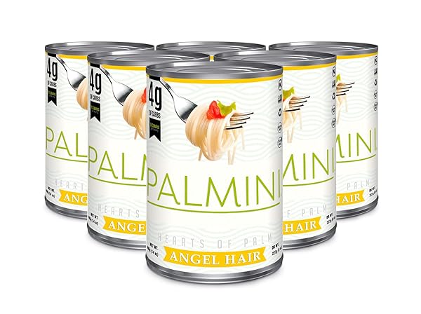 PALMINI ANGEL HAIR PASTA | LOW-CARB, LOW-CALORIE HEARTS OF PALM PASTA | KETO, GLUTEN FREE, VEGAN, NON-GMO, PLANT BASED, HEALTHY NOODLES | AS SEEN ON SHARK TANK | (14 OUNCE POUCH-PACK OF 6)