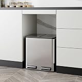 VonHaus 30L Double Kitchen Bin Stainless Steel Two Section Recycling Bin view 9