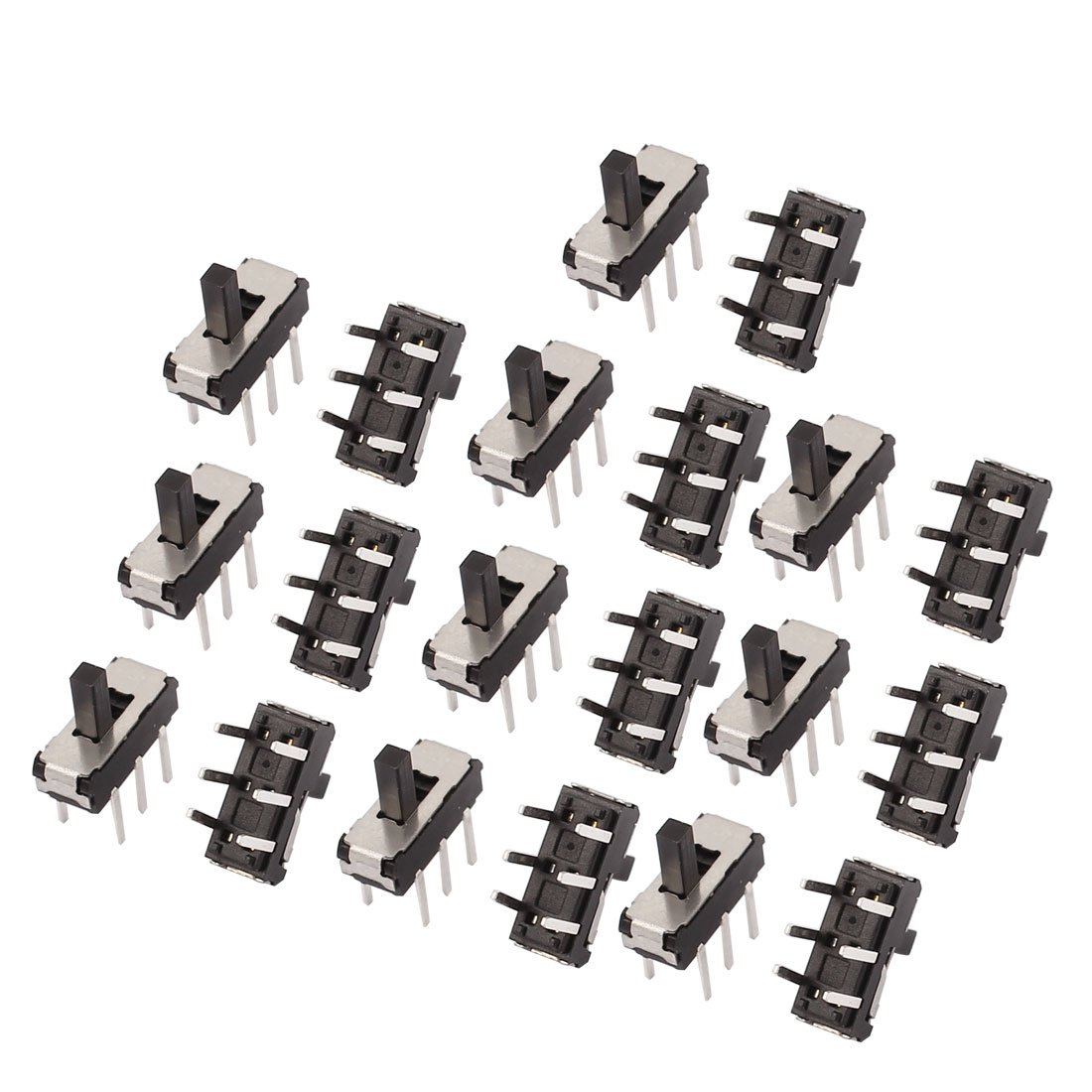 Sourcingmap 20 Pcs 2 Position Straight 6P DPDT Micro Slide Switch Latching Toggle Switch