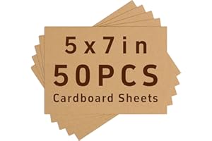 DERZIFUN 50 Pack 5x7 Corrugated Cardboard Sheets, 3mm Thick Card Board Paper Mailer, Thin Cardboard Sheets for Crafts, Diy Art, Shooting, Cardboard Inserts, Dividers
