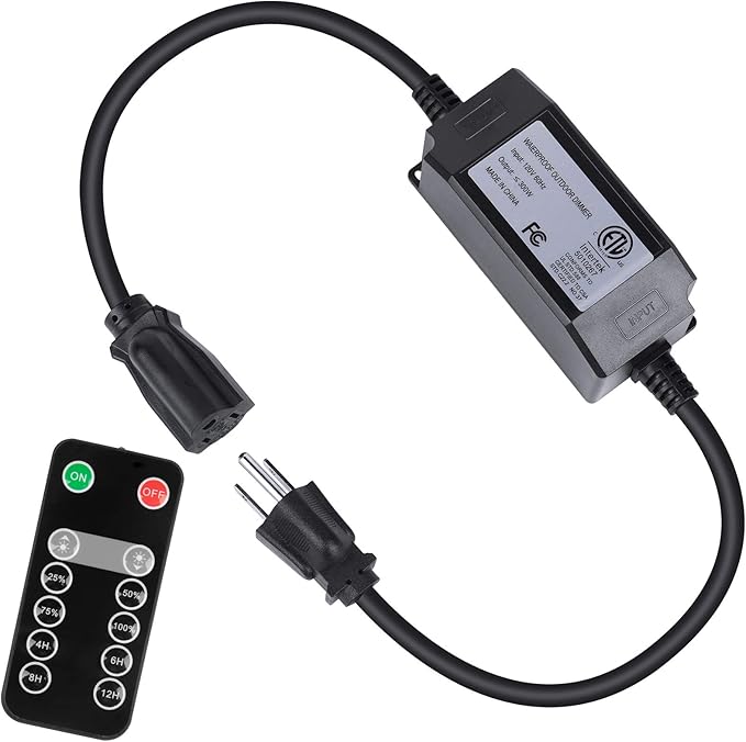 Christmas Outdoor Dimmer for String Lights, Wireless RF Remote Control