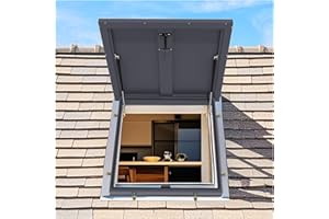 HOUSESET 24" X 24" Roof Access Hatch, Galvanized Steel Roof Security Door, Large Commercial Manhole/Cellar Export Lid, Attic Skylights Roof Hatch Vent Access Door