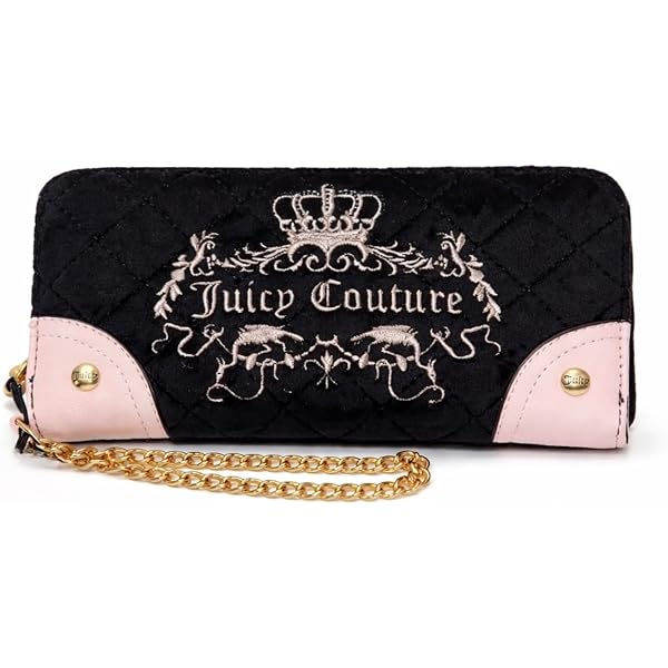 Amazon.com: Juicy Couture Quilted Velour Zip Around Wallet, Crown