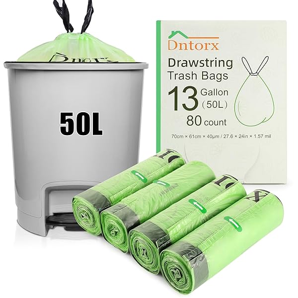 13 GALLON THICKEN HEAVY DUTY DRAWSTRING TRASH BAGS...