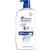 Head and Shoulders 2 in 1 Dandruff Shampoo and Conditioner, Anti-Dandruff Treatment, Classic Clean for Daily Use, Paraben Free, 28.2 oz