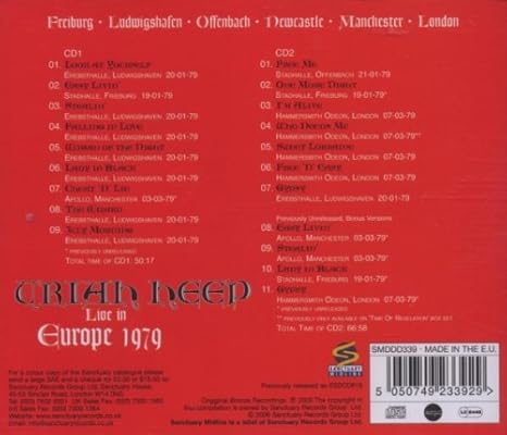 Uriah Heep Uriah Heep Live In Europe 1979 Amazon Com Music