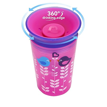 Munchkin Miracle 360 Deco Sippy Cup (Pink Bird)