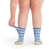 Wide Open Crew Socks for Women – Merino Wool, Comfortable High Socks for Everyday Wear (9507)