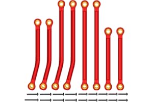 ESILUN OGRC Aluminum Alloy Chassis Links Suspension Links Set for 1/18 TRX4M Upgrade Parts (Red)