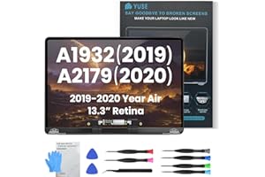 YUSE A2179 2020/A1932 2019 Screen Replacement 13.3“ for MacBook Air 13-inch Retina LCD (Model: EMC 3302 EMC 3184 MVFH2 MVFJ2 