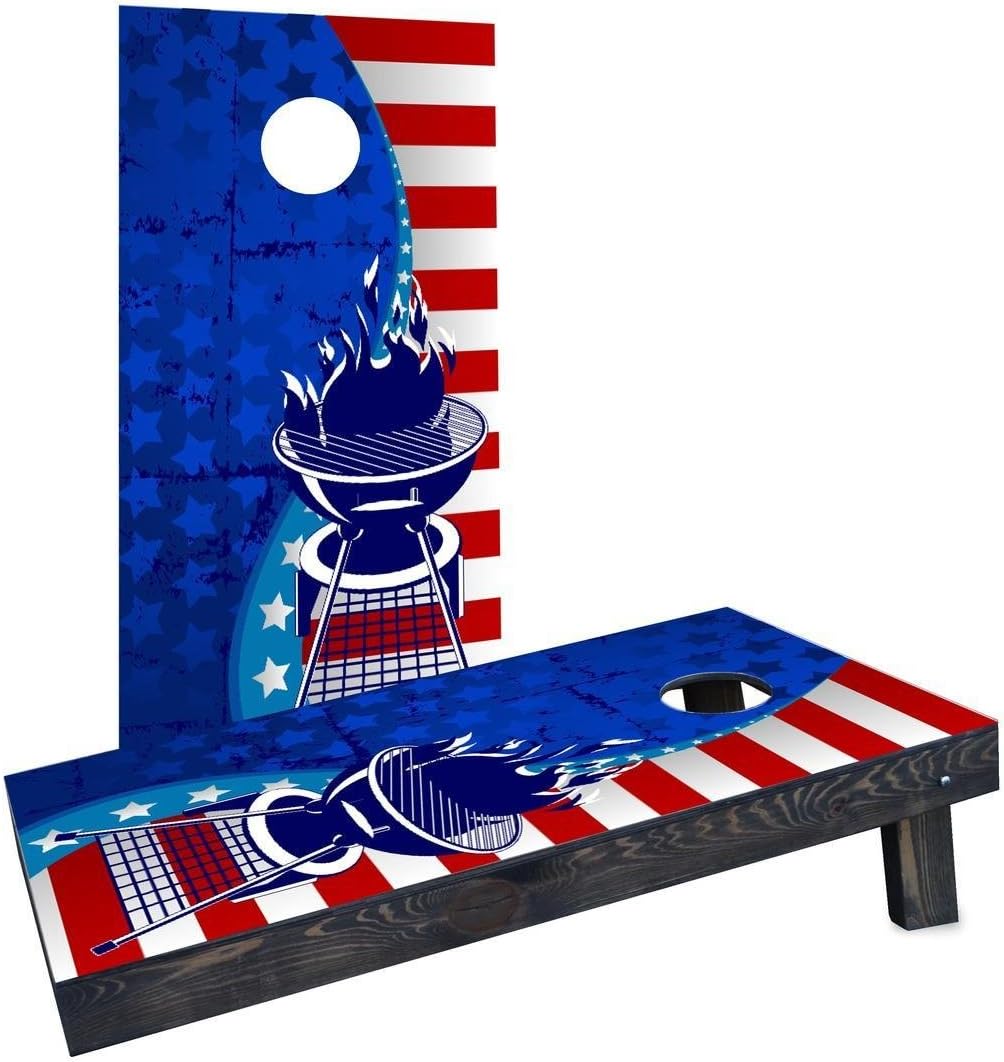 Custom Cornhole Boards "Red White & BBQ" Cornhole Boards (Light Weight), 1x4 (Light