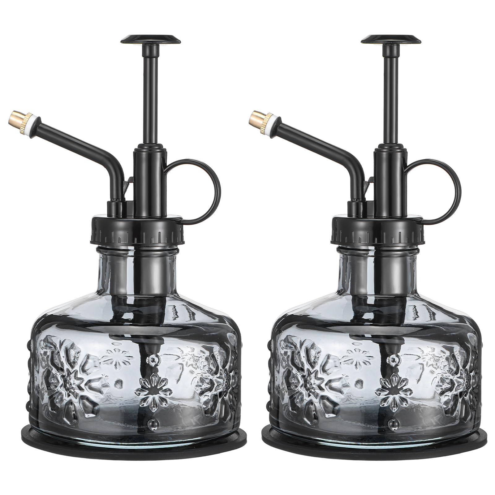 Photo 1 of 2 Pcs Glass Soap Dispenser for Kitchen and Bathroom Countertop, Smooth Action Pump Refillable Wash Hand Liquid, Dish Detergent, Farmhouse Style with Cylindrical Shape Shampoo Lotion Pump