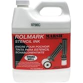 MARSH Rolmark Stencil Ink, 1 qt Can, White (4 Pack)